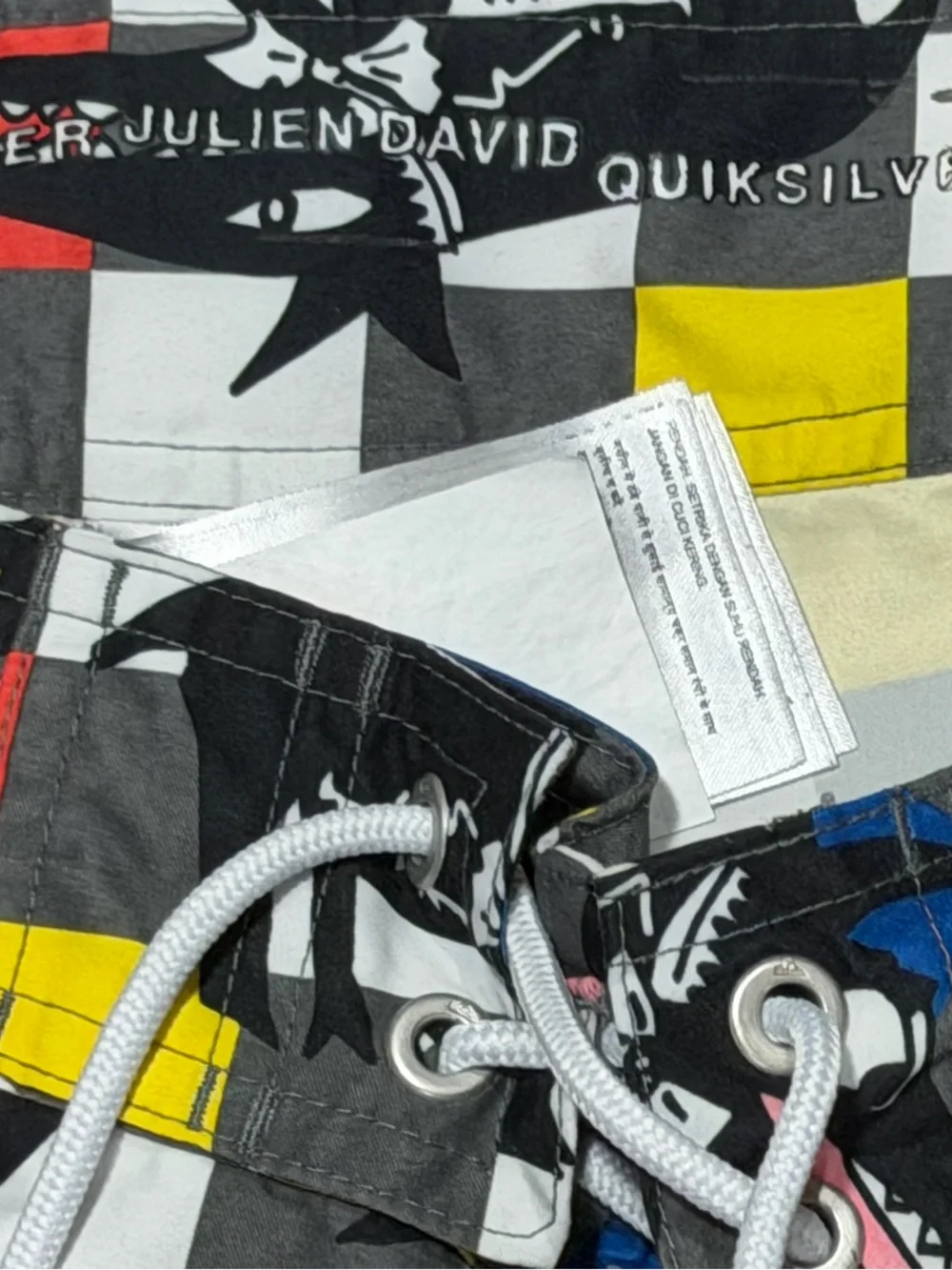 QUIKSILVER Julien David Swim Trunks Bathing Suit Dog Design Men's